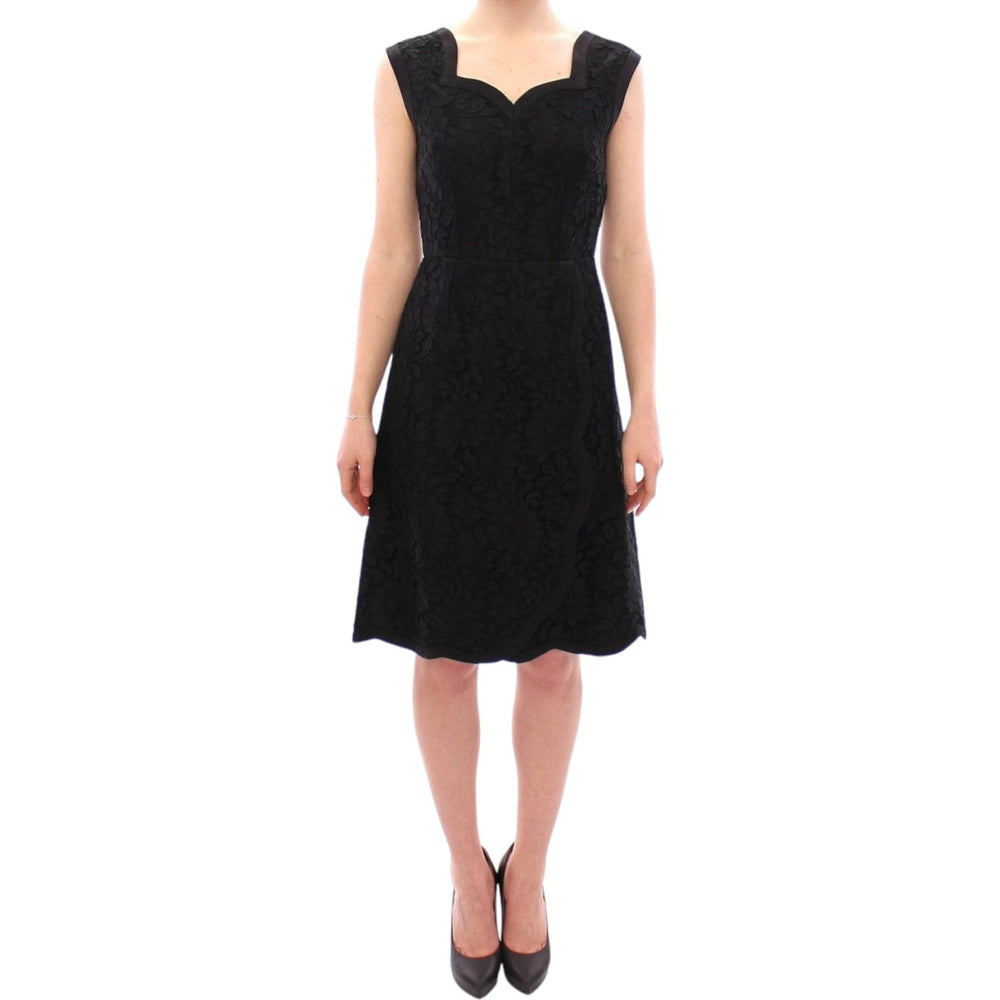 Dolce & Gabbana Black floral lace sicily runway dress GSD12627-1