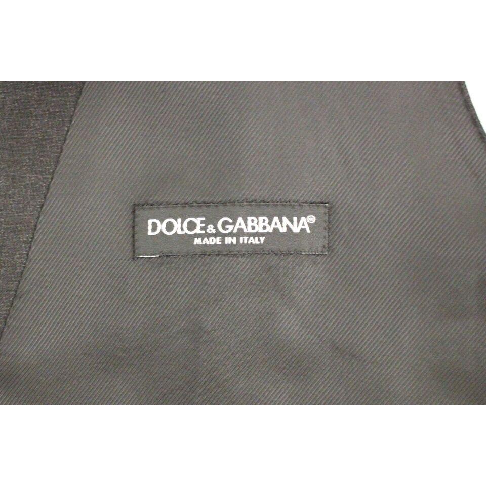 Dolce & Gabbana Gray Slim Fit Button Front Dress Formal Vest GSS10419-1