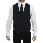 Dolce & Gabbana Blue Cotton Stretch Dress Vest Blazer VES10057-1