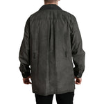 Dolce & Gabbana Dark Gray Cotton Collared Long Sleeves Shirt TSH84743-41