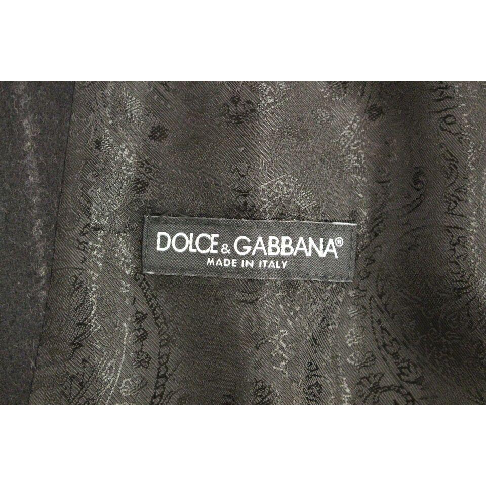 Dolce & Gabbana Black Striped Wool Logo Vest Gilet Weste GSS12032-1