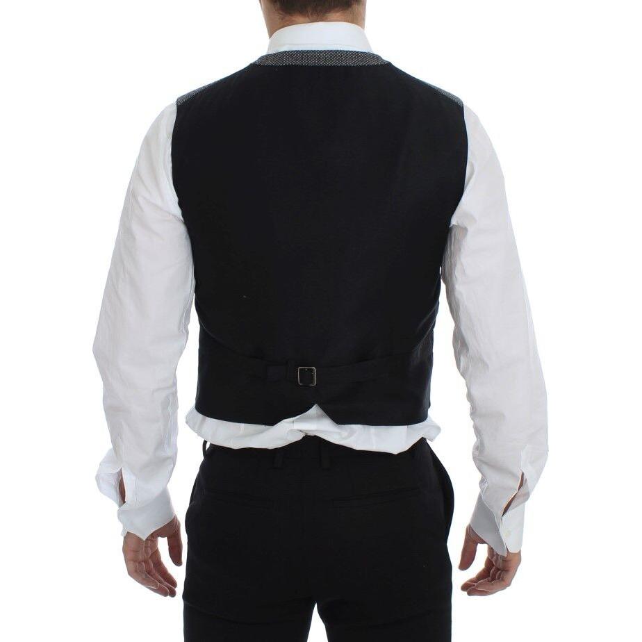 Dolce & Gabbana Gray Cotton Blend Logo Vest Gilet Weste GSS12044-1