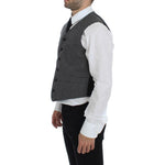 Dolce & Gabbana Gray Cotton Blend Logo Vest Gilet Weste GSS12044-1
