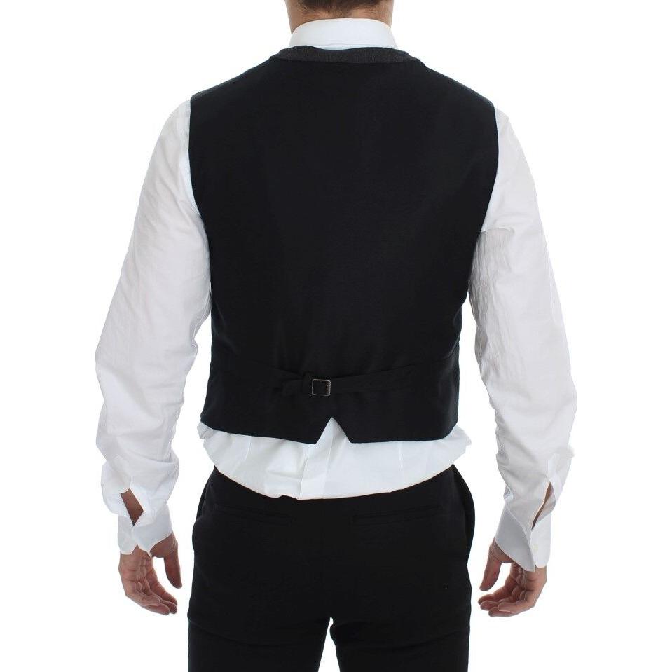 Dolce & Gabbana Gray Wool Blend Logo Vest Gilet Weste GSS12043-1