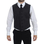 Dolce & Gabbana Gray Wool Blend Logo Vest Gilet Weste GSS12043-1