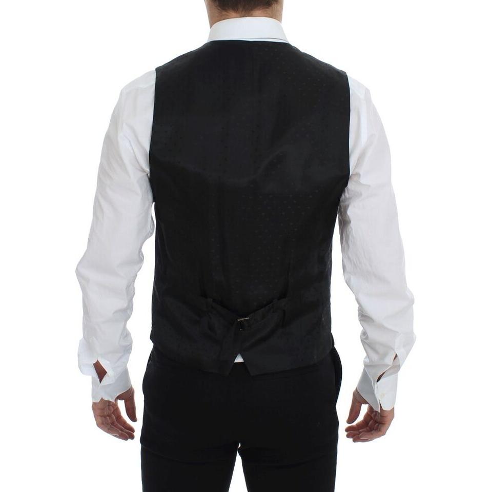 Dolce & Gabbana Black Wool Formal Dress Vest Gilet Weste GSS12055-1