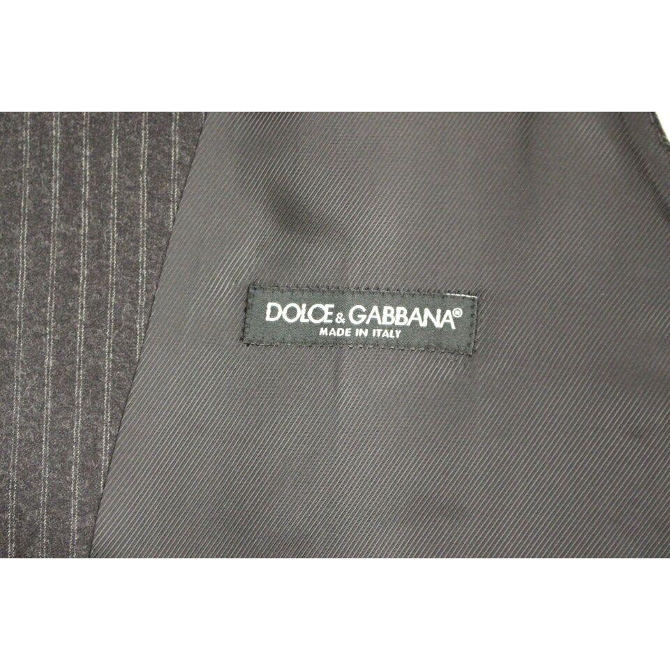 Dolce & Gabbana Gray Striped Wool Single Breasted Vest GSS12009-1
