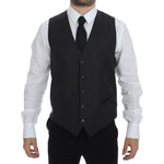 Dolce & Gabbana Gray Striped Wool Single Breasted Vest GSS12009-1