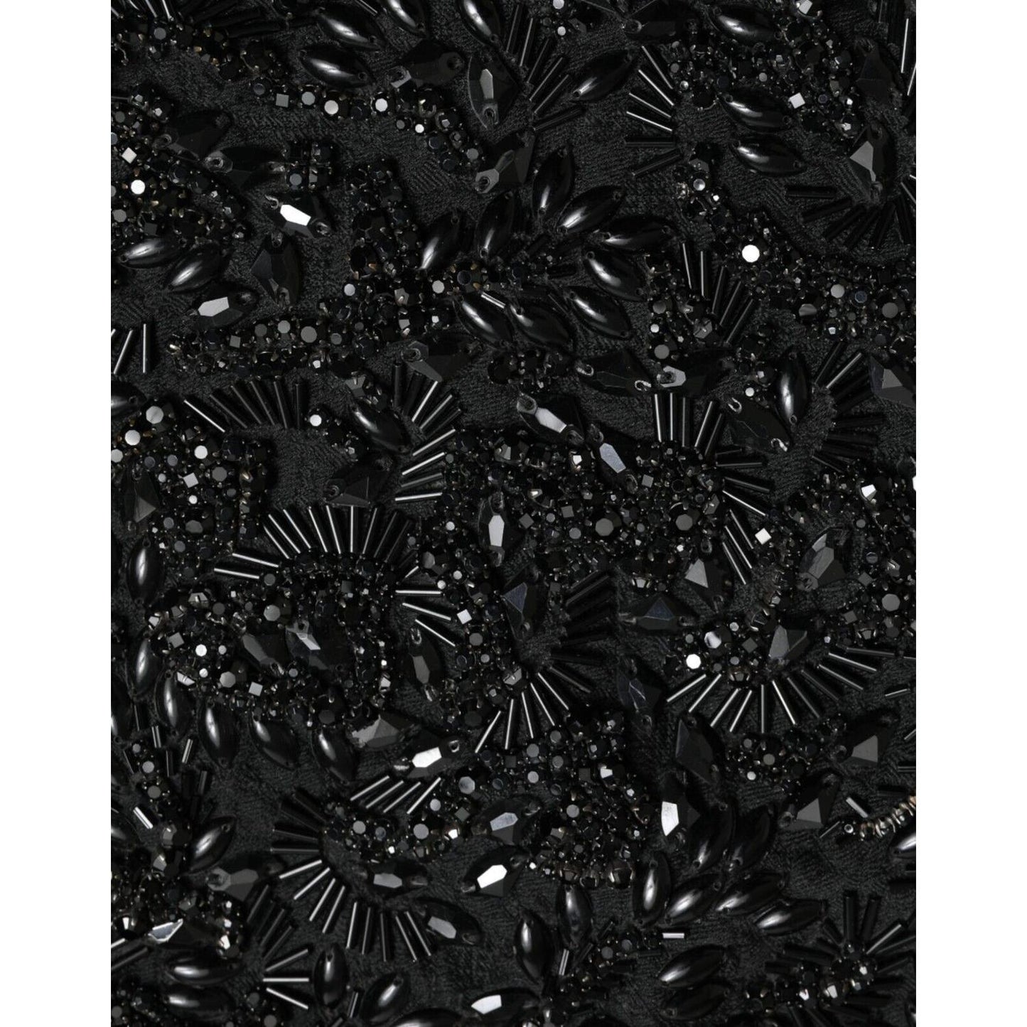 Dolce & Gabbana Black Crystal Handmade Knee Pencil Skirt GSD13659-42