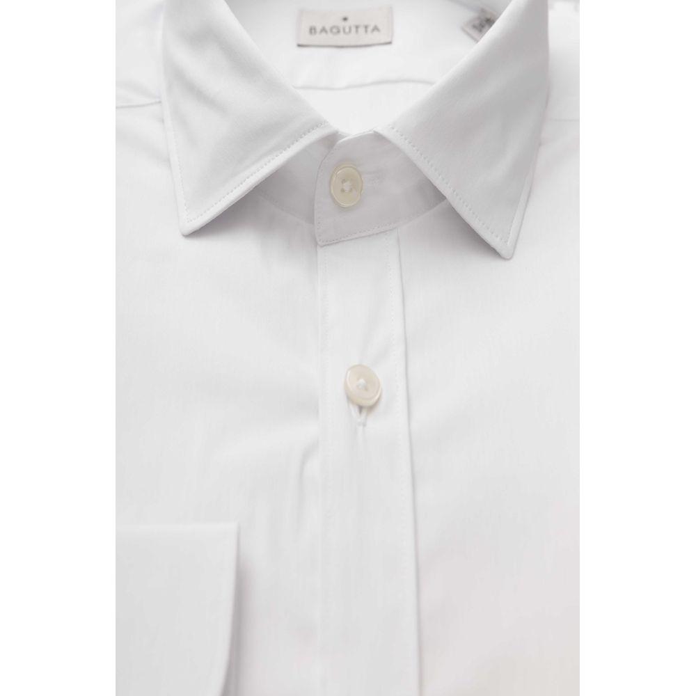 Bagutta White Cotton Men's Shirt BA-23934-XXL