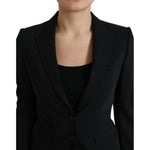 Dolce & Gabbana Black Wool Single Breasted Blazer Coat Jacket JKT3744-40