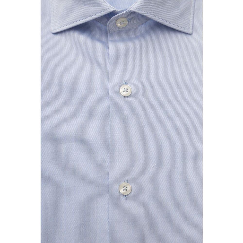 Bagutta Light Blue Cotton Men Shirt BA-23950-IT47 | 6XL