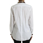 Dolce & Gabbana White Cotton Crystals Embellished Shirt Top TSH84225-40