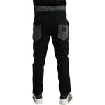 Dolce & Gabbana Black Gray Slim Cotton Denim Jeans Pants PAN74934-52