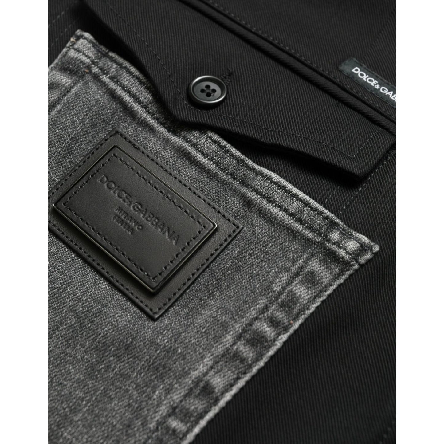 Dolce & Gabbana Black Gray Slim Cotton Denim Jeans Pants PAN74934-52