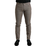 Dolce & Gabbana Brown Cotton Stretch Skinny Men Pants PAN75044-48