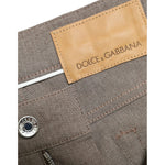Dolce & Gabbana Brown Cotton Stretch Skinny Men Pants PAN75044-48