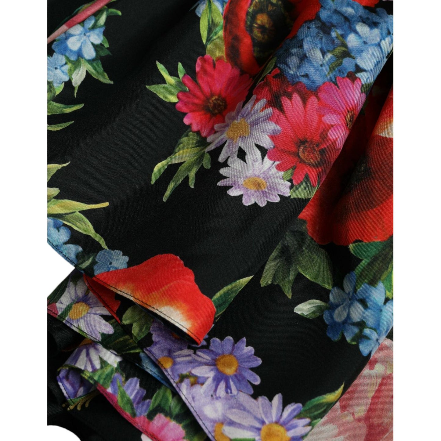 Dolce & Gabbana Multicolor Floral Print Silk Twill Gown Dress