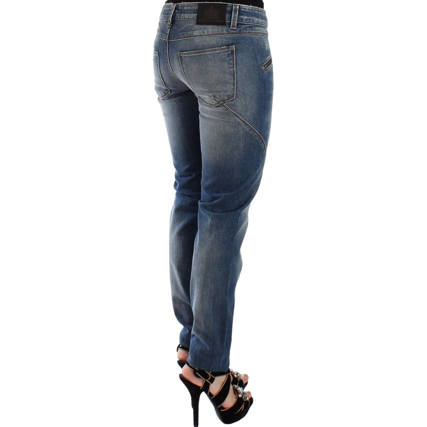 Ermanno Scervino Blue Slim Jeans Denim Pants Straight Stretch SIG12687-1