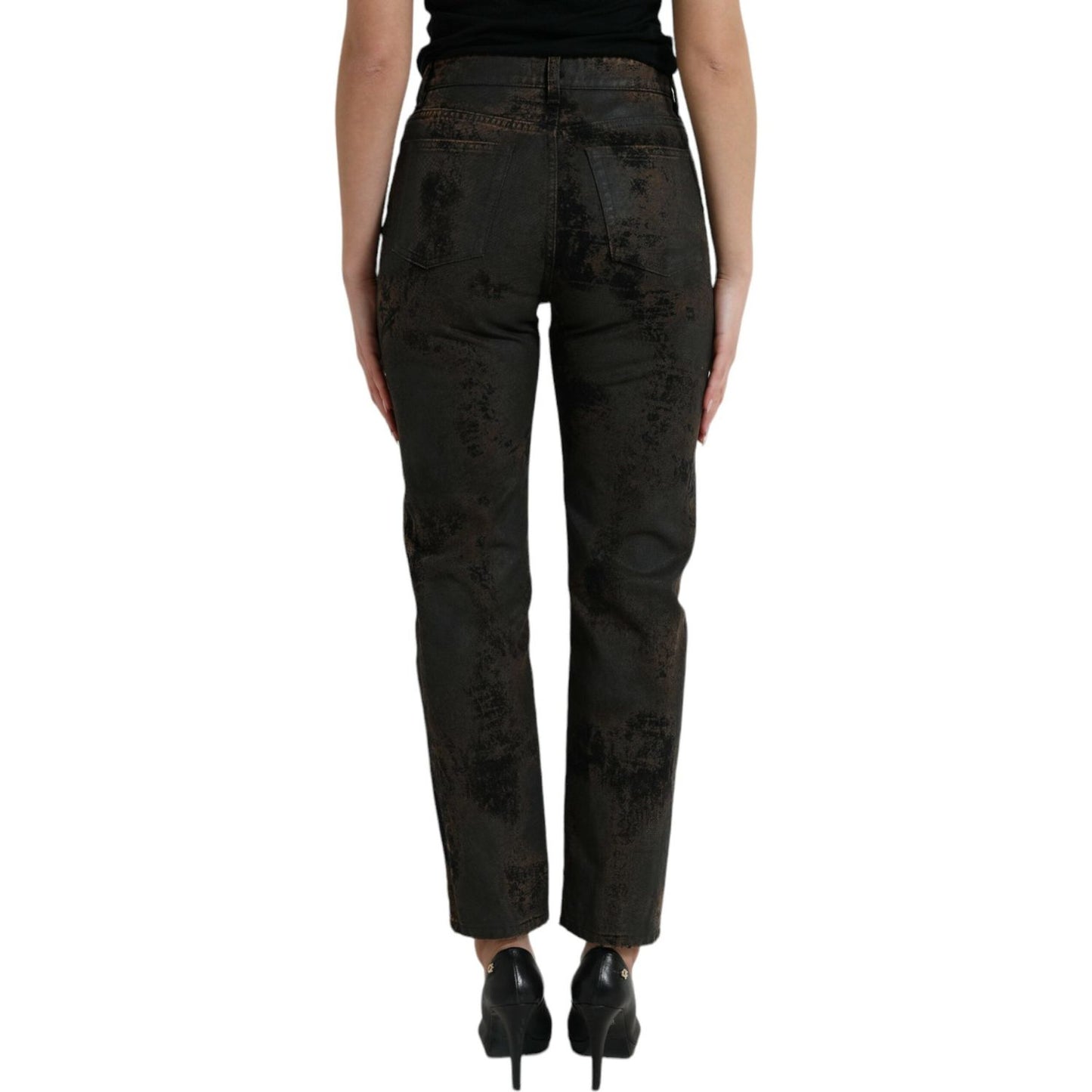 Dolce & Gabbana Brown BOYFRIEND Mid Waist Cotton Denim Jeans PAN75011-40