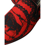 Dolce & Gabbana Red Black Torero Loafers Slippers Men Shoes MV5428-39