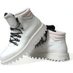 Dolce & Gabbana White Vulcano Trekking Ankle Boots Shoes MV5437-40.5