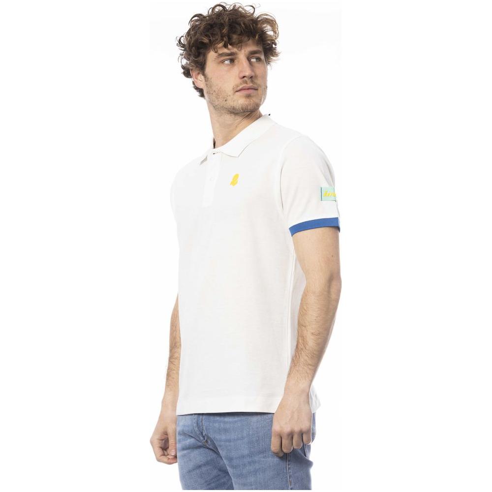 Invicta White Cotton Men Polo Shirt IN-24062-S
