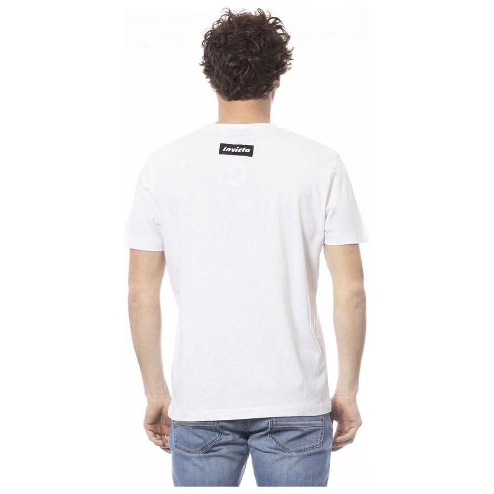 Invicta White Cotton Men T-Shirt IN-24027-S