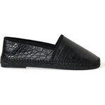 Dolce & Gabbana Black Exotic Leather Espadrilles Slip On Shoes MV5404-43