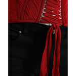 Dolce & Gabbana Red Silk Belt Waist Lace Up Strap Corset TSH83755-42