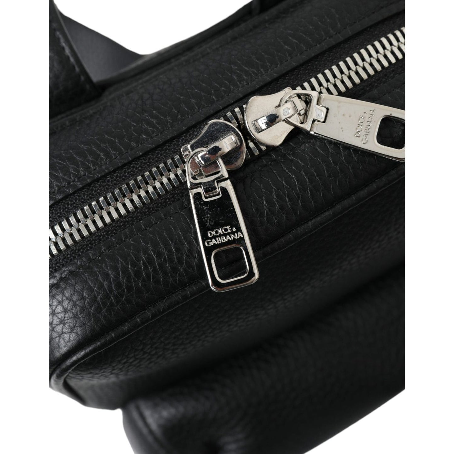Dolce & Gabbana Black Calfskin Leather Logo Palermo Backpack Bag BAG1304