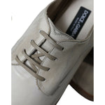 Dolce & Gabbana White Distressed Leather Derby Dress Shoes MV5501-43.5