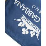 Dolce & Gabbana Blue DG Milano Print Nylon Pouch Clutch Men Bag BAG1376
