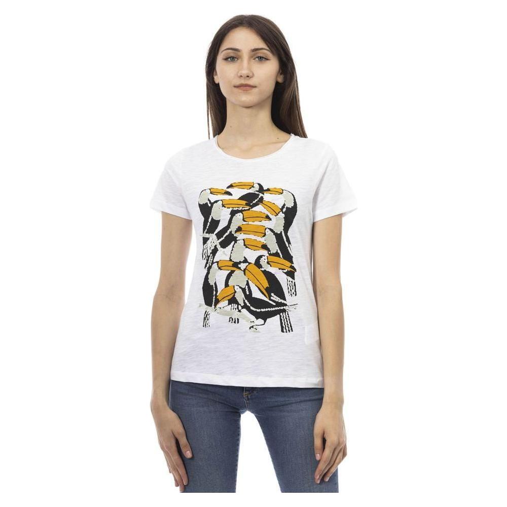 Trussardi Action White Cotton Women T-Shirt TR-24171-XS