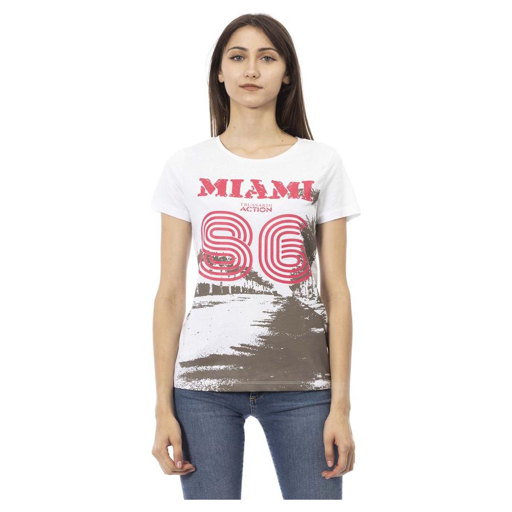 Trussardi Action White Cotton Women T-Shirt TR-24170-XS