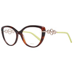 Emilio Pucci Brown Women Glasses Frame, cat-eye style with full-rim plastic, includes branded case, size 56-16-140.