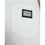 Dolce & Gabbana White Cotton Cropped Wide Leg Denim Jeans PAN33333-42