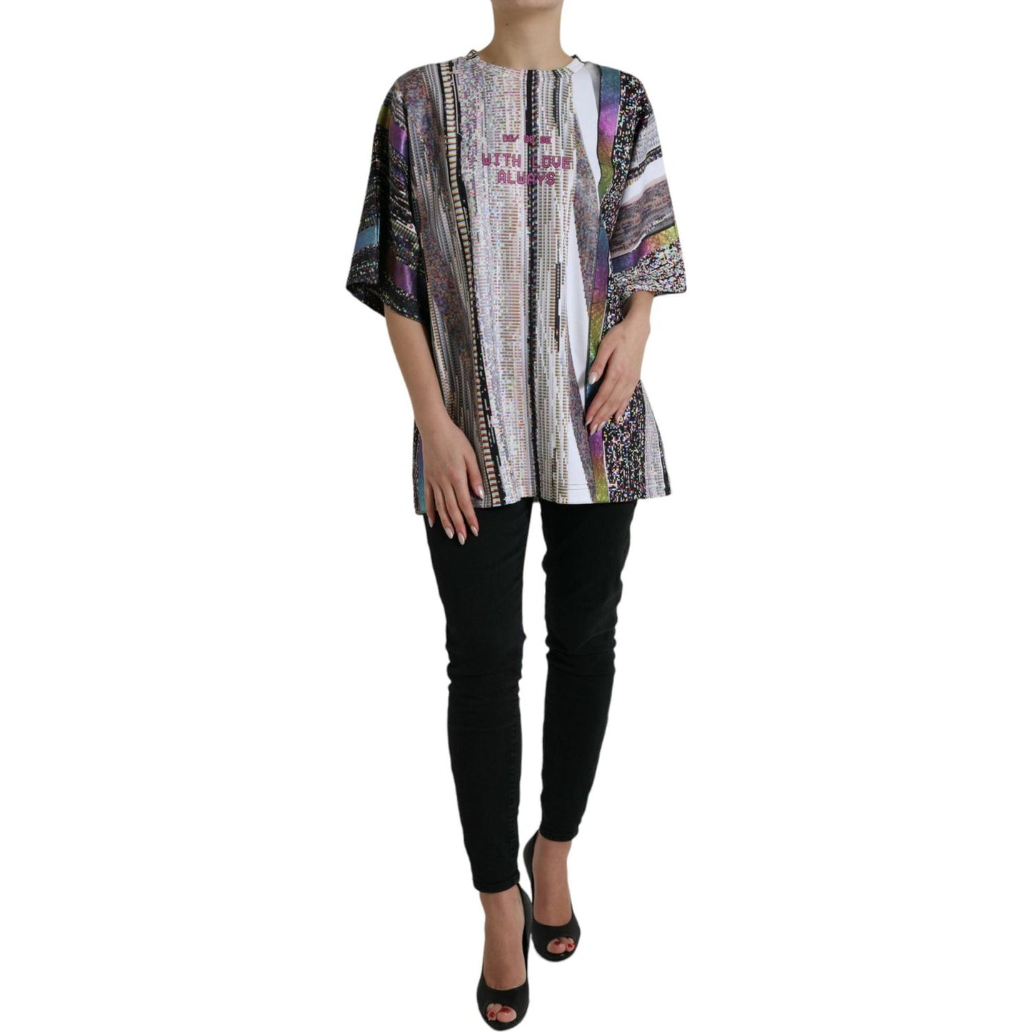 Dolce & Gabbana Multicolor With Love Always Print T-shirt TSH84328-42