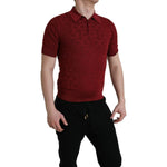 Dolce & Gabbana Maroon Collared Short Sleeve Silk T-shirt TSH84575-44