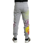 Dolce & Gabbana Gray Cotton Graffiti Sweatpants Jogger Pants PAN75060#-48