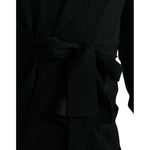 Dolce & Gabbana Black Cashmere Long Sleeves Belted Wrap Robe TSH851975-48
