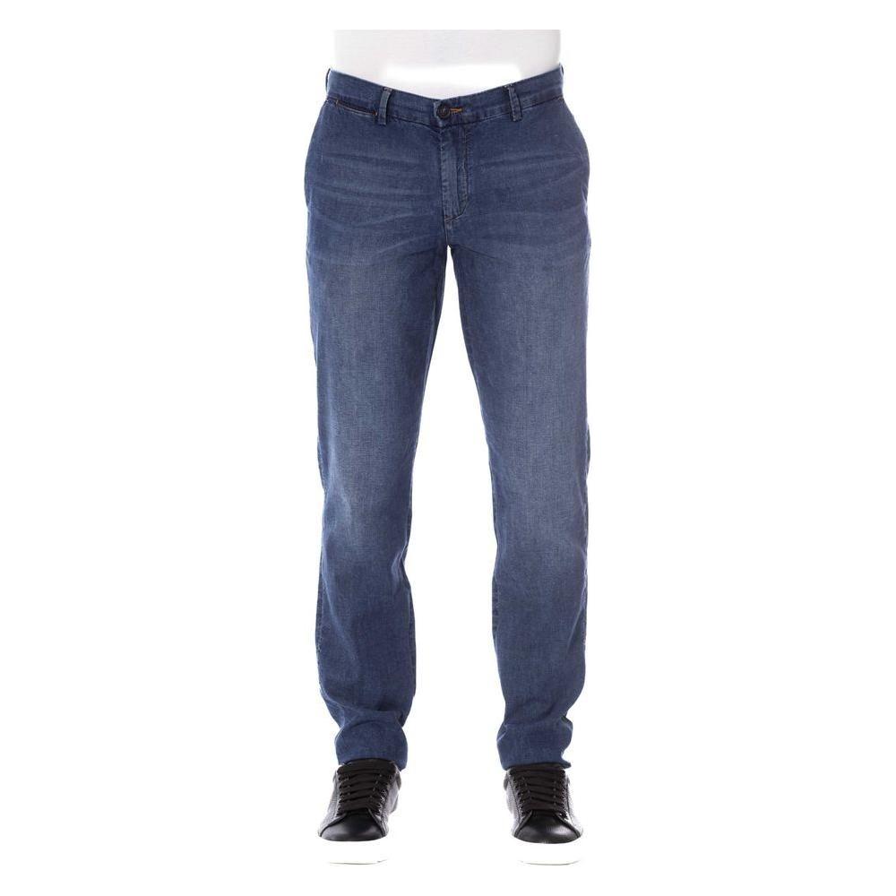 Trussardi Jeans Blue Cotton Men Jeans TR-24107-W60