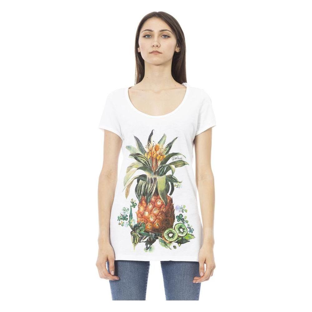Just Cavalli White Cotton Women T-Shirt JU-24216-S