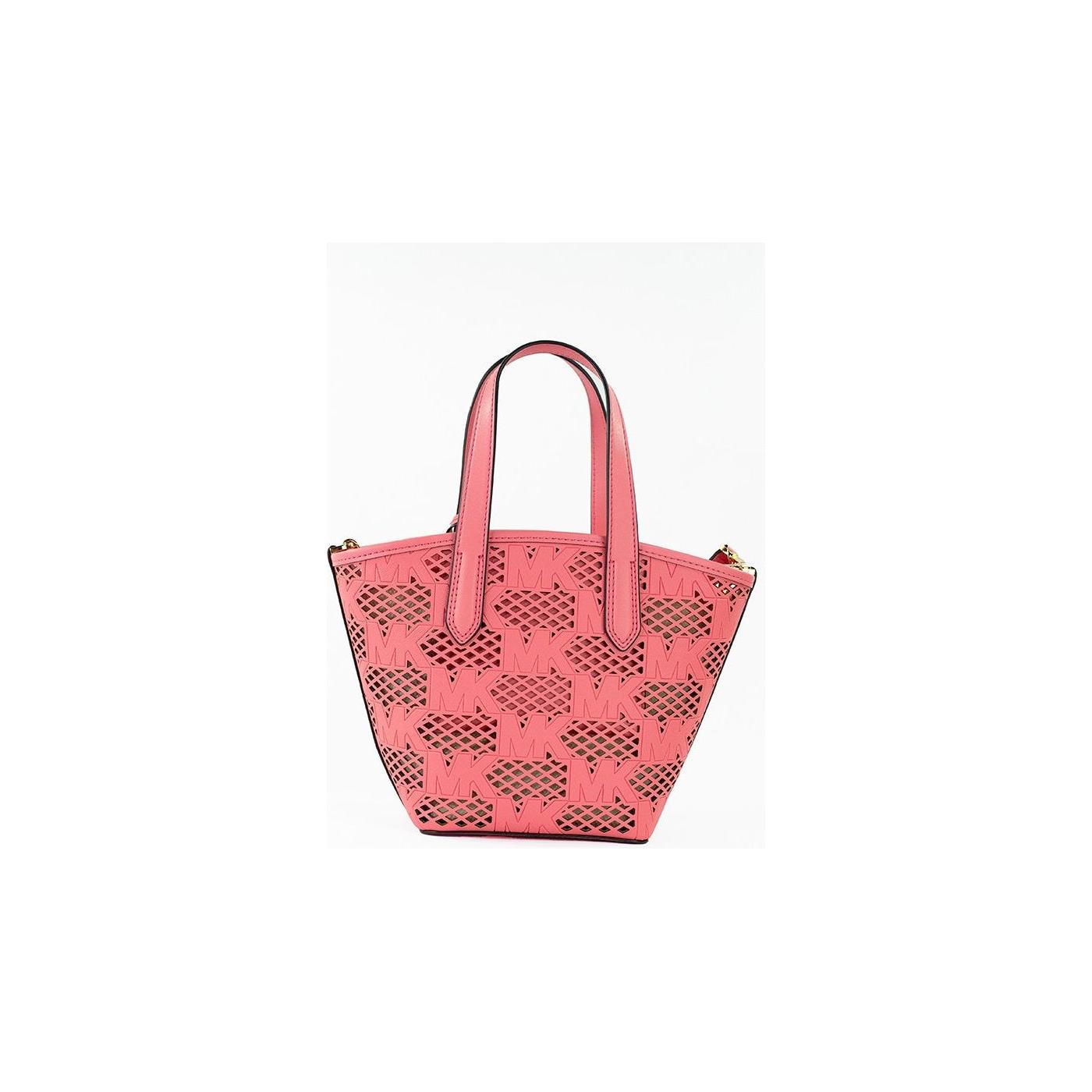 Michael Kors Kimber Small Tea Rose Leather 2-in-1 Zip Tote Messenger Bag Purse 80597