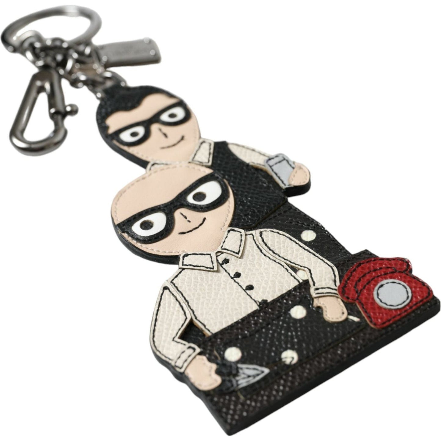 Dolce & Gabbana Leather Dominico Stefano #DGFAMILY Logo Badge Keychain SMY101350