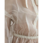 Dolce & Gabbana White Silk Long Sleeves Ascot Collar Top TSH84781-38