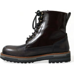 Dolce & Gabbana Black Leather Military Combat Boots Shoes MV5573-40