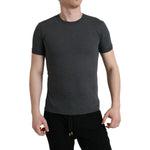 Dolce & Gabbana Dark Gray Cotton Crew Neck T-shirt TSH84545-44