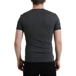 Dolce & Gabbana Dark Gray Cotton Crew Neck T-shirt TSH84545-44