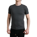 Dolce & Gabbana Dark Gray Cotton Crew Neck T-shirt TSH84545-44